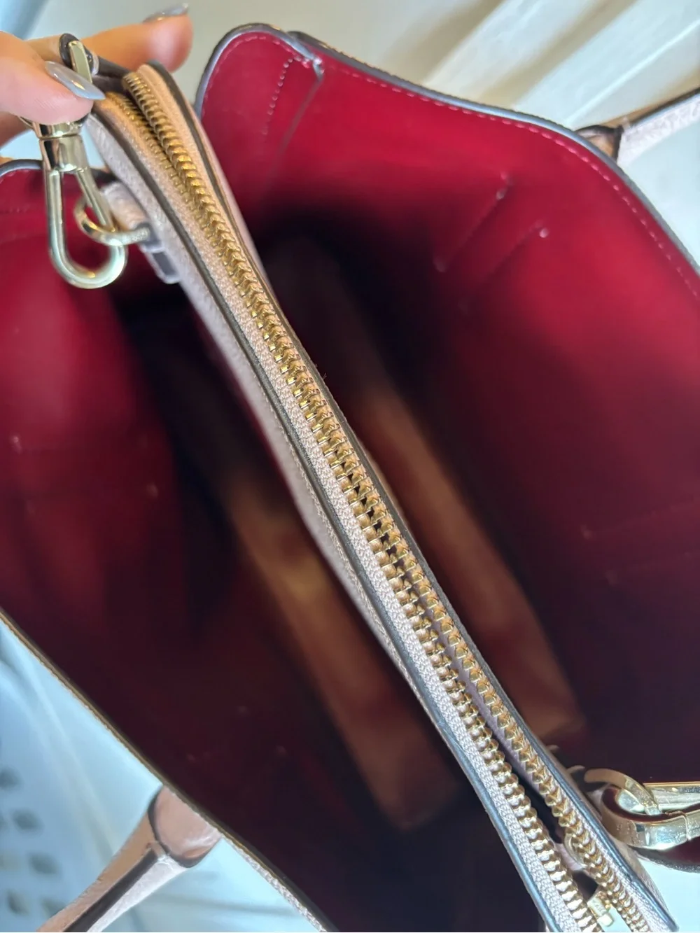 kate spade Blush Pink Pebbled Leather Satchel with Top Handles